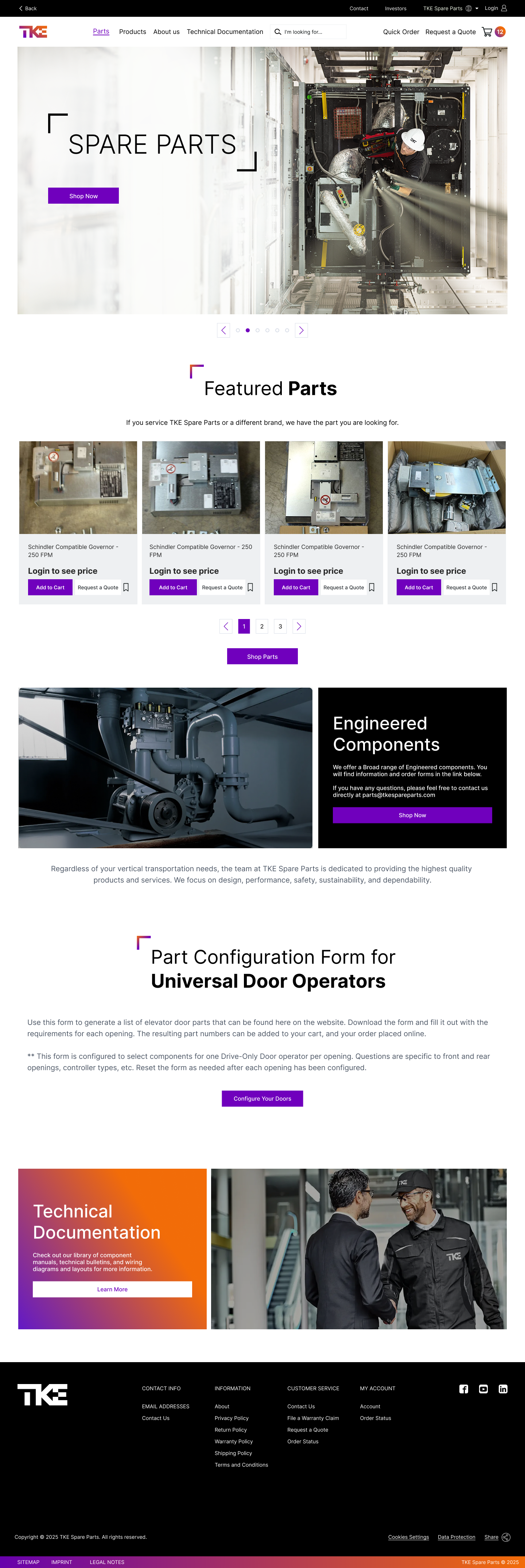 TK Elevator storefront UX